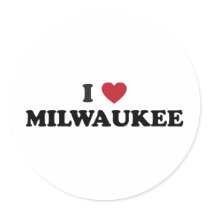 I Love Milwaukee Wisconsin Stickers