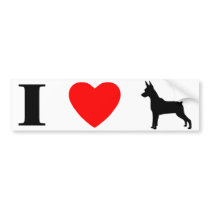 I Love Min Pins Bumper Sticker bumper stickers