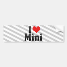 I Love Mini Bumper Stickers