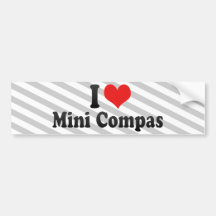 I Love Mini Compas Bumper Stickers