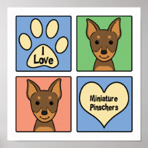 I Love Miniature Pinschers Poster