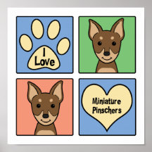 I Love Miniature Pinschers Poster