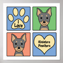I Love Miniature Pinschers Posters
