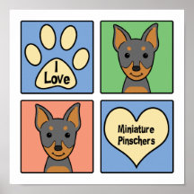 I Love Miniature Pinschers Posters