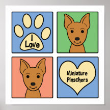 I Love Miniature Pinschers Print