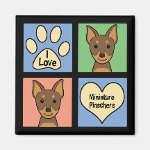 I Love Miniature Pinschers Refrigerator Magnet
