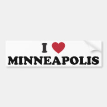 I Love Minneapolis Minnesota Bumper Stickers