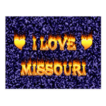 I love missouri fire and flames post card