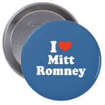 I LOVE MITT ROMNEY PINBACK BUTTONS