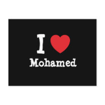 I love Mohamed heart custom personalized postcards