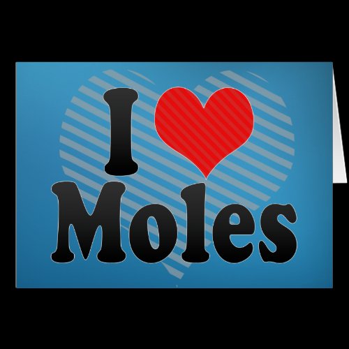 I Love Moles Greeting Cards