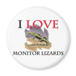 I Love Monitor Lizards Refrigerator Magnet