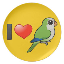 I Love Monk Parakeets Dinner Plate