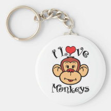 I Love Monkeys Key Chain