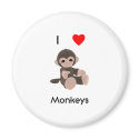 I Love Monkeys magnets