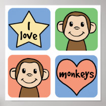 I Love Monkeys Posters
