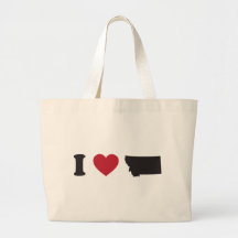I Love Montana Canvas Bags