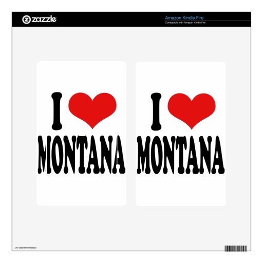 I Love Montana Decals For Kindle Fire