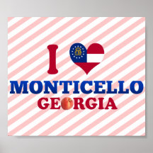 I Love Monticello, Georgia Poster