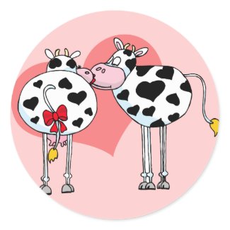 I Love Moo Valentines Stickers sticker