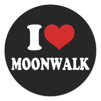 I Love Moonwalk stickers