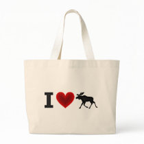 I Love Moose Tote Bags