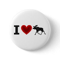 I Love Moose Buttons