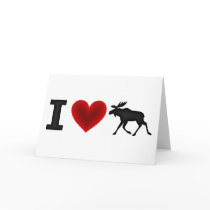 I Love Moose Greeting Cards
