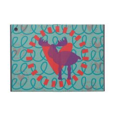 I love Moose Heart Doodle Nature Lover Design iPad Mini Covers