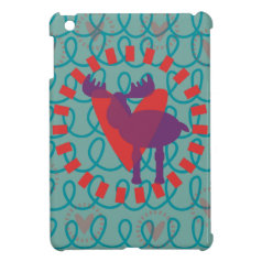 I love Moose Heart Doodle Nature Lover Design iPad Mini Cases