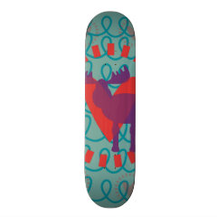 I love Moose Heart Doodle Nature Lover Design Custom Skateboard