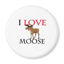 I Love Moose Refrigerator Magnets