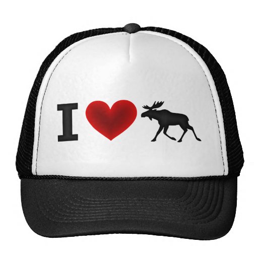 I Love Moose Mesh Hats