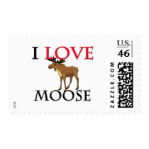I Love Moose Postage Stamps