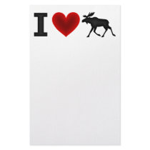 I Love Moose Customized Stationery
