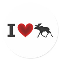 I Love Moose Sticker