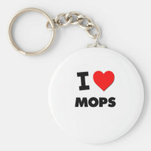 I Love Mops Key Chain