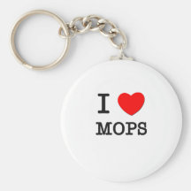 I Love Mops Key Chain