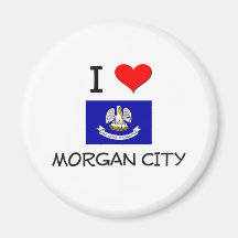 I Love MORGAN CITY Louisiana Fridge Magnets