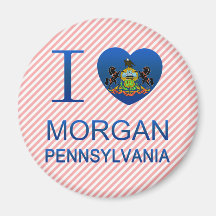 I Love Morgan, PA Refrigerator Magnets