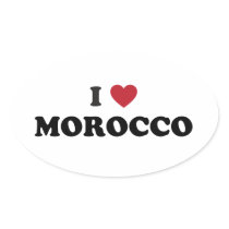 I Love Morocco Oval Sticker