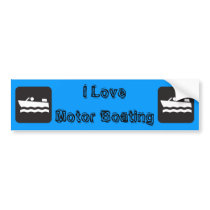 I Love Motor Boating Bumper Sticker bumper stickers