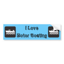 I Love Motor Boating Bumper Sticker bumper stickers