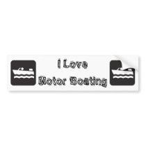I Love Motor Boating Bumper Sticker bumper stickers