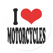 I Love Motorcycles stickers