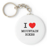 I Love Mountain Bikes Keychains