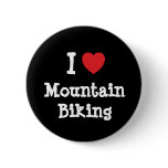 I love Mountain Biking heart custom personalized Pinback Button