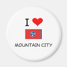 I Love Mountain City Tennessee Fridge Magnets