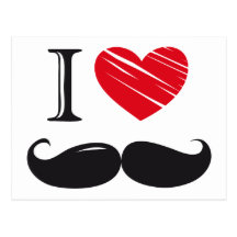 I Love MOUSTACHE Post Card