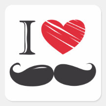 I Love MOUSTACHE Sticker